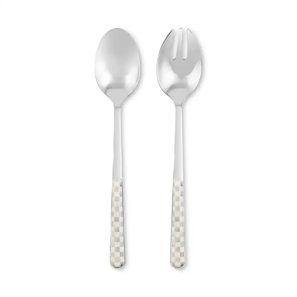Mocha Check Bistro Salad Serving Set