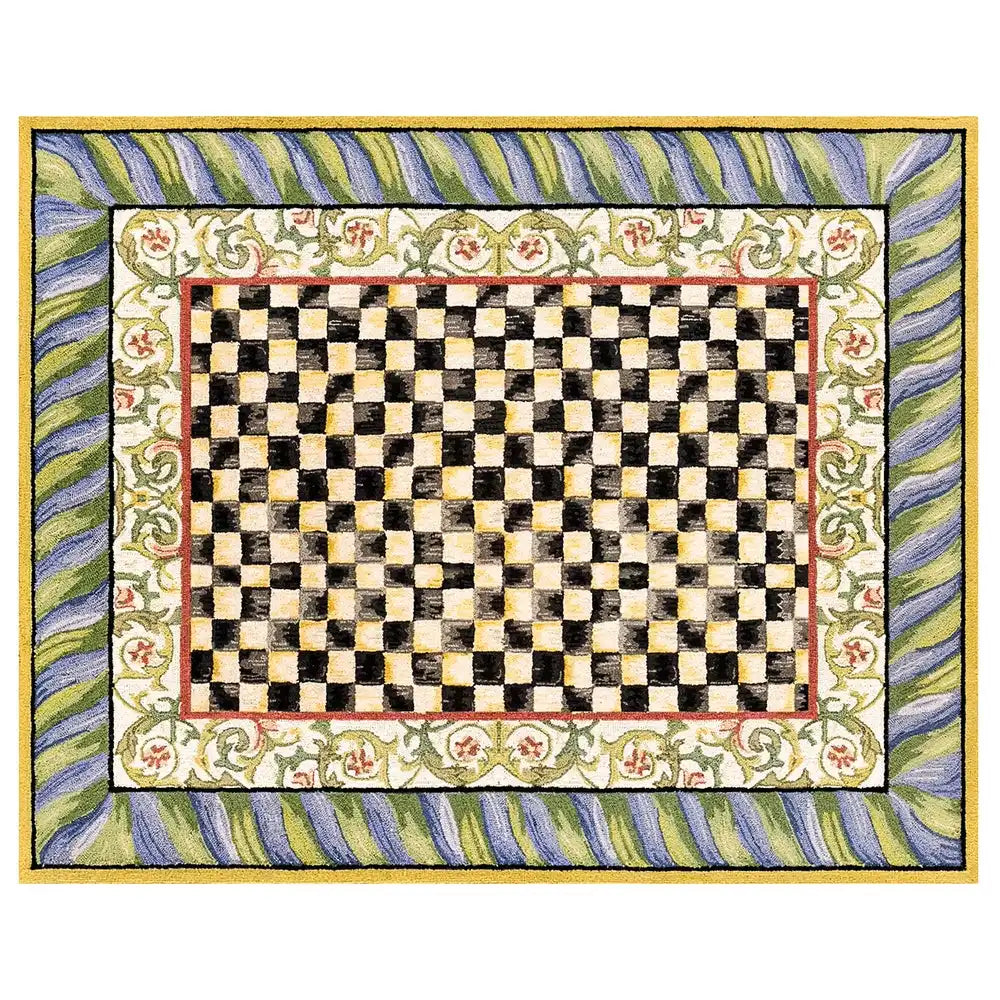 Courtly Check Purple & Green 3' x 5' Washable Rug
