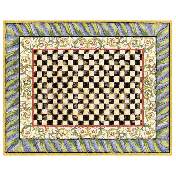 Courtly Check Purple & Green 3' x 5' Washable Rug