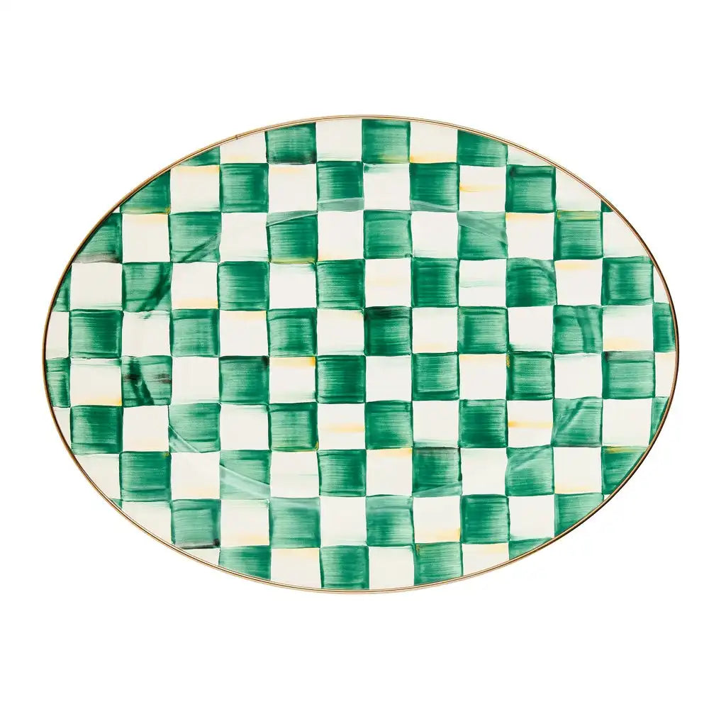 Sky Check Medium Oval Platter