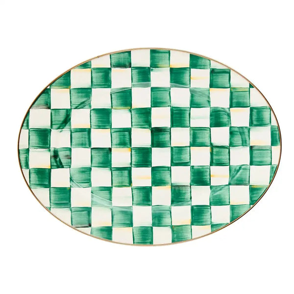 Sky Check Medium Oval Platter