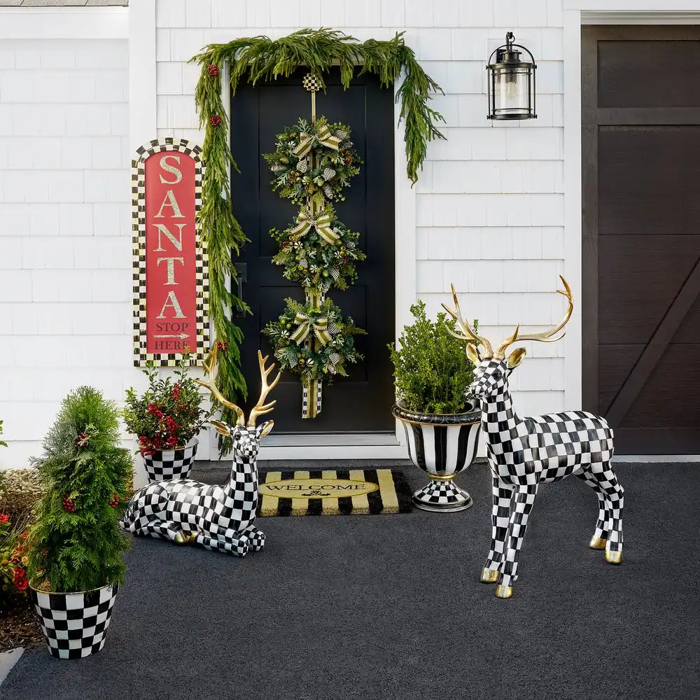 Welcome Awning Stripe Double Door Entrance Mat