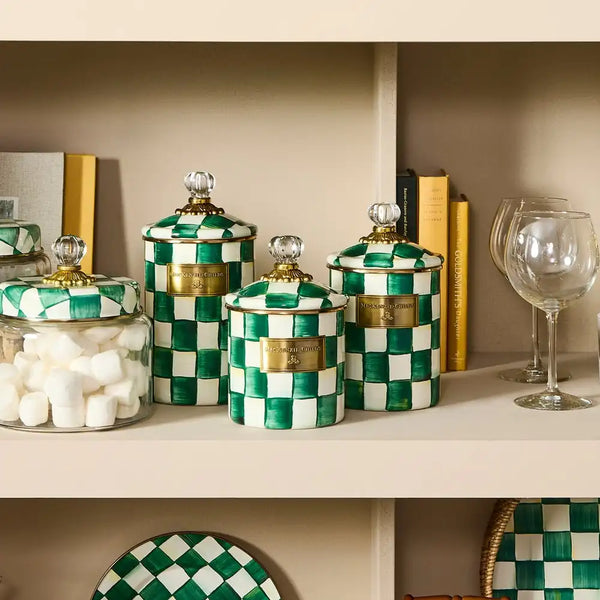 Emerald Check Small Canister