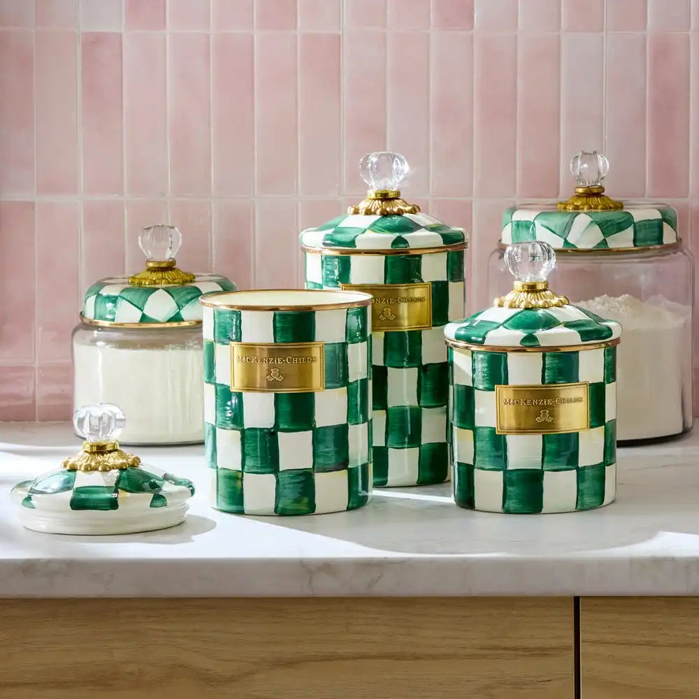 Emerald Check Small Canister