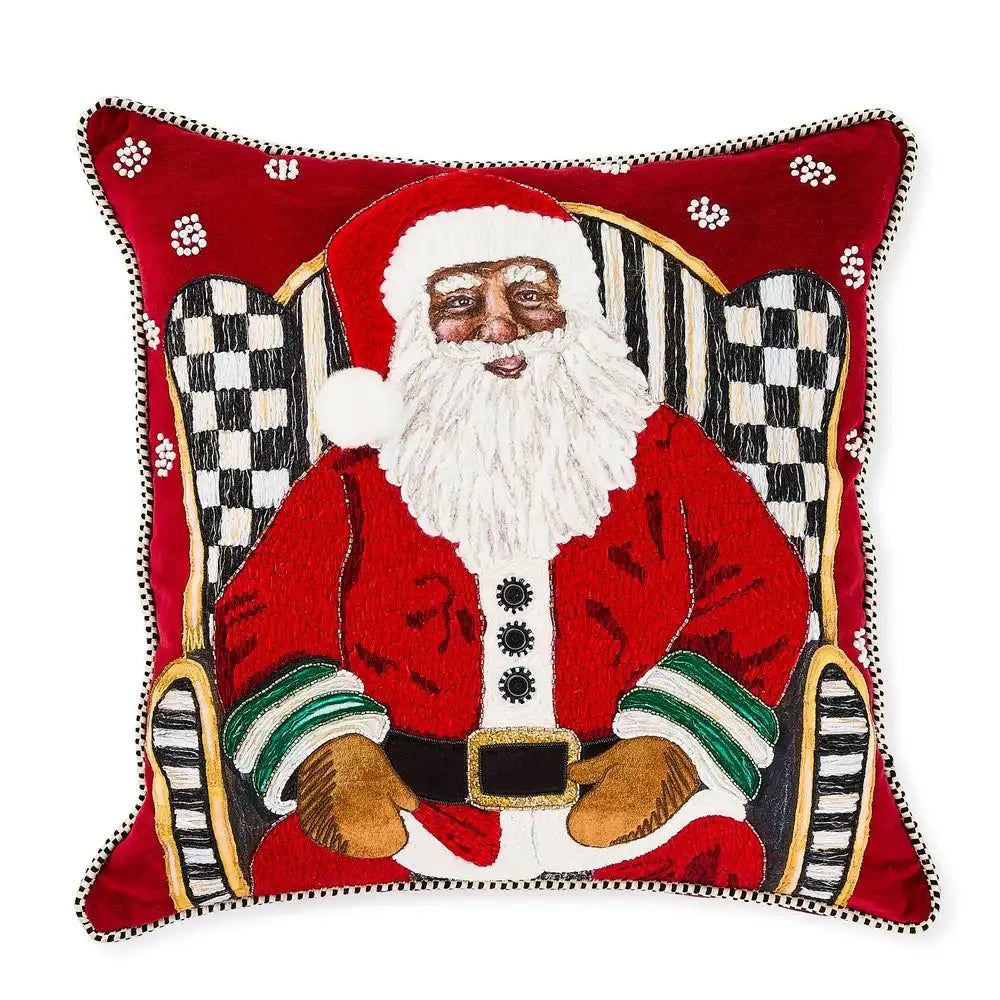 Holiday Black Santa Throw Pillow Main image