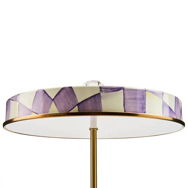 Courtly Check LED Rechargeable Disk Table Lamp