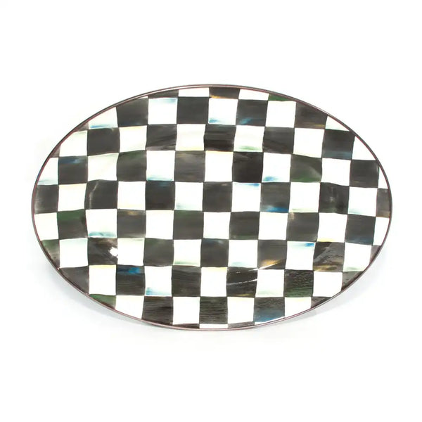 Sky Check Medium Oval Platter
