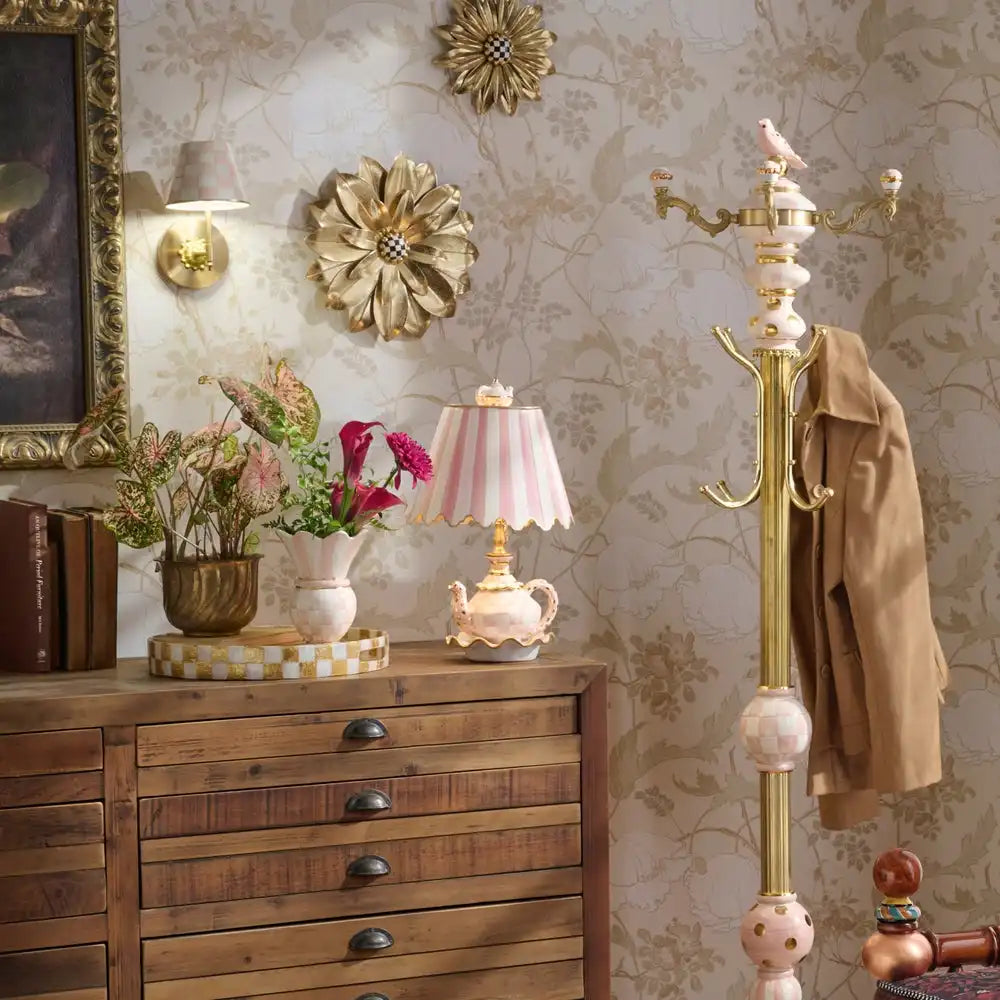 Rosy Check Ceramic Teapot Table Lamp Secondary image