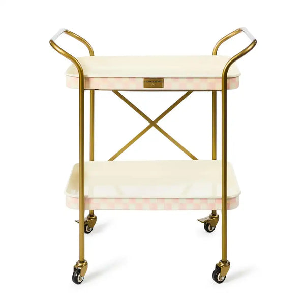 Mocha Check 3-Tier Kitchen Cart