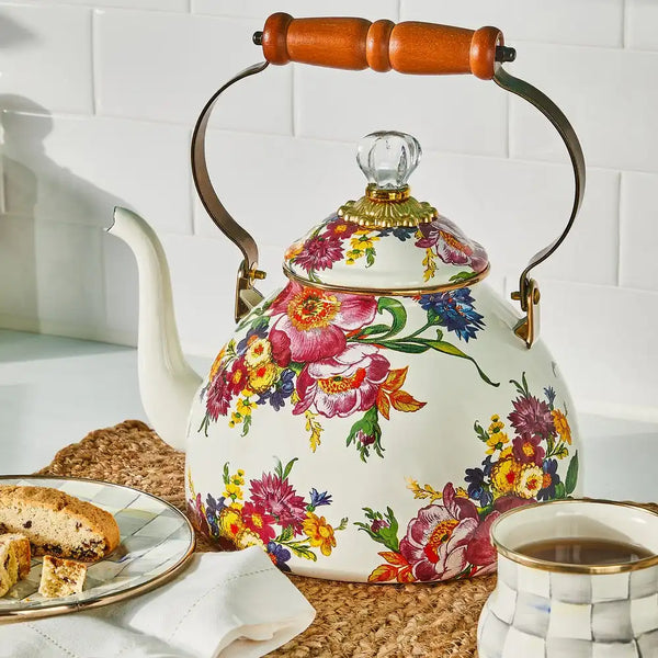 Rosy English Garden 2 Quart Tea Kettle