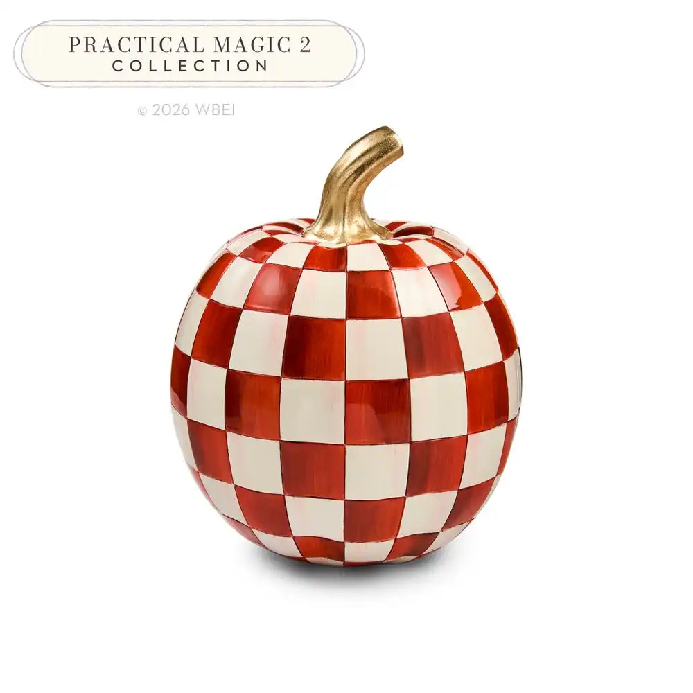 Mocha Check Mini Pumpkin