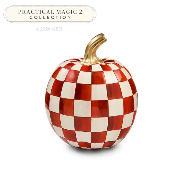 Mocha Check Mini Pumpkin