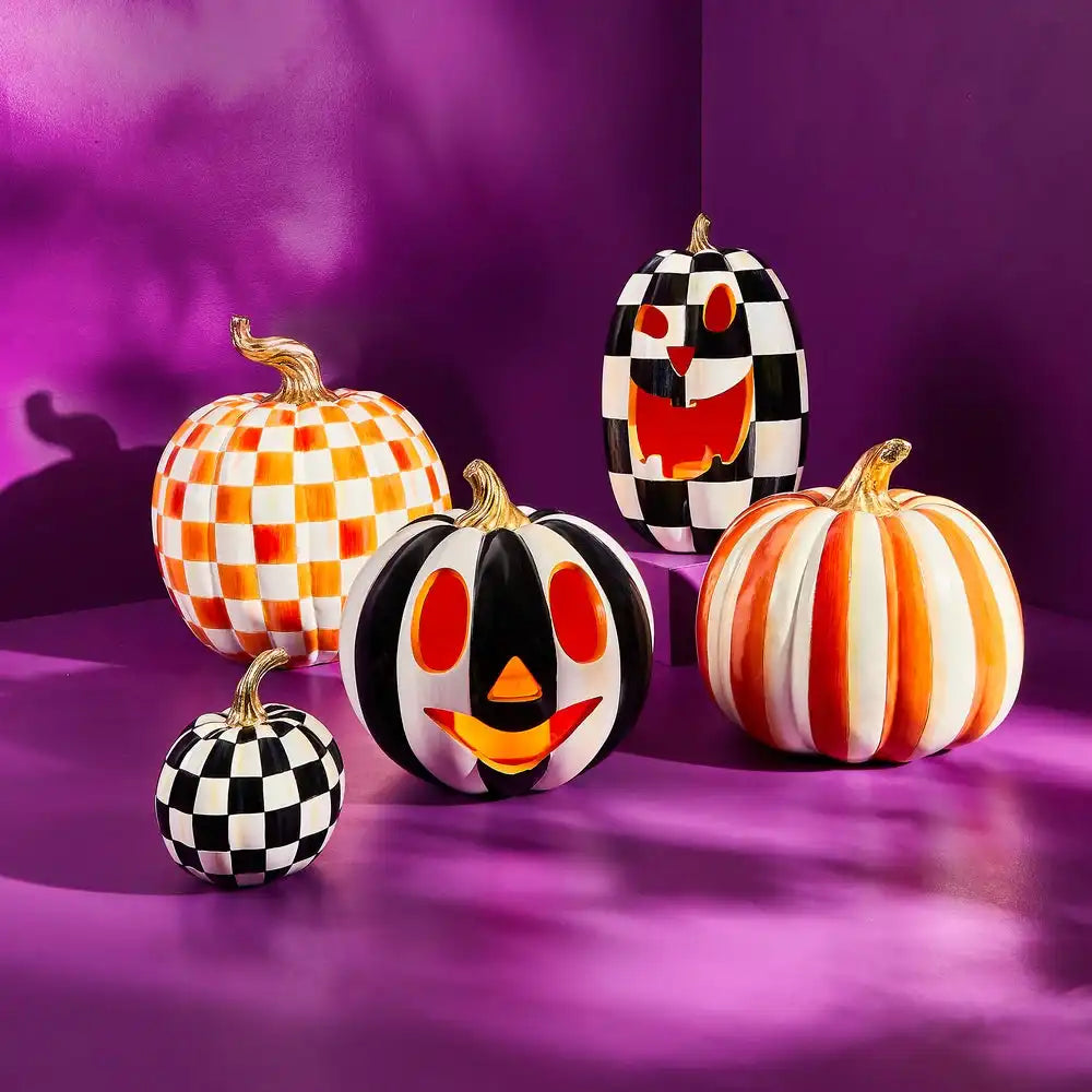 Courtly Check Tall Illuminated Jack O' Lantern