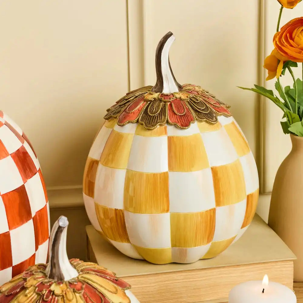 Harvest Glow Amber Check Pumpkin Secondary image