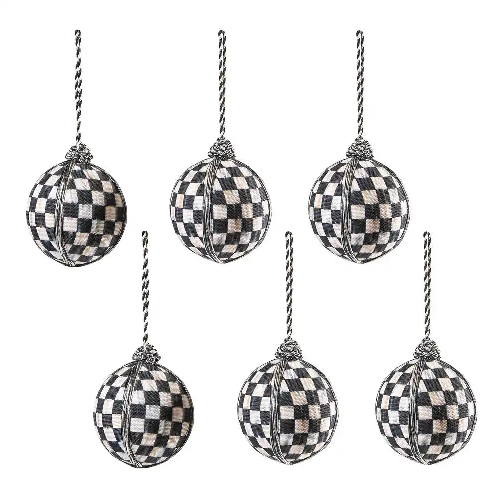 Courtly Check Medium Ball Ornaments, Set of 6 Main image