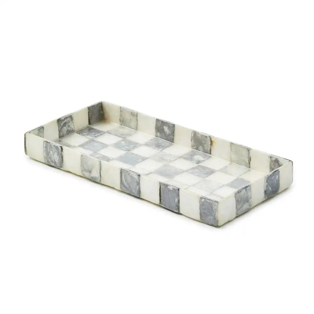 Sterling Check Capiz Vanity Tray Main image