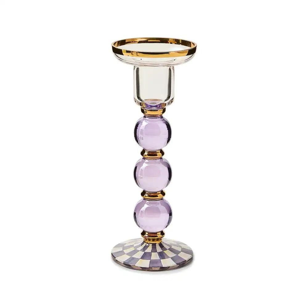 Courtly Check Large Glass Candlestick