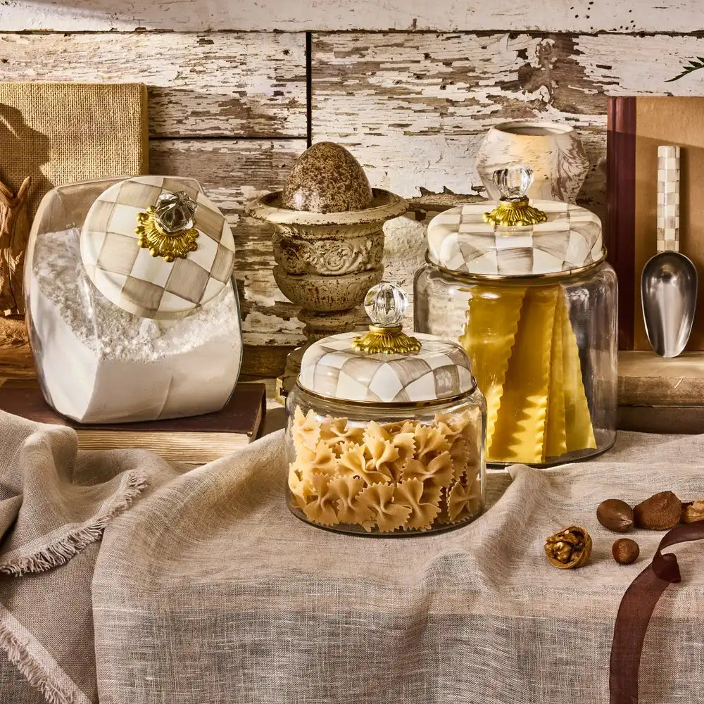Mocha Check Large Kitchen Canister