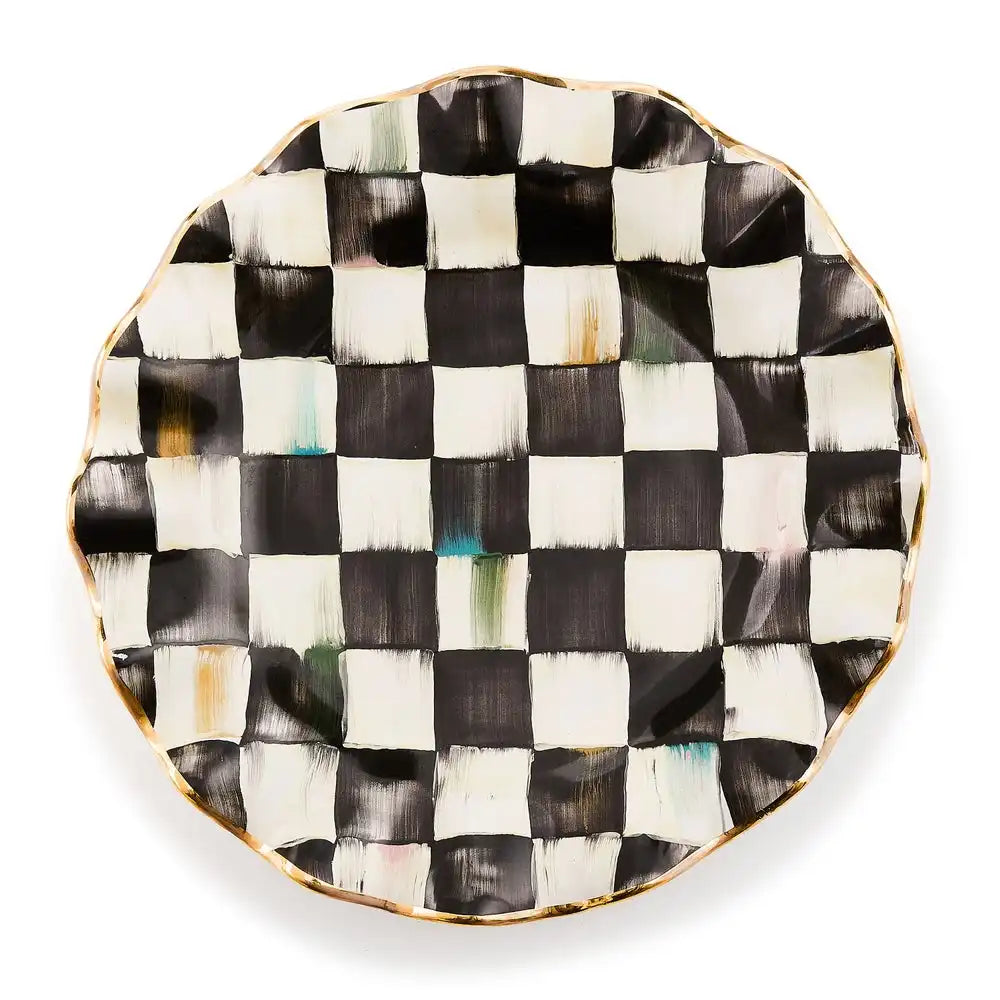 Courtly Check Ceramic Fluted Dessert Plate