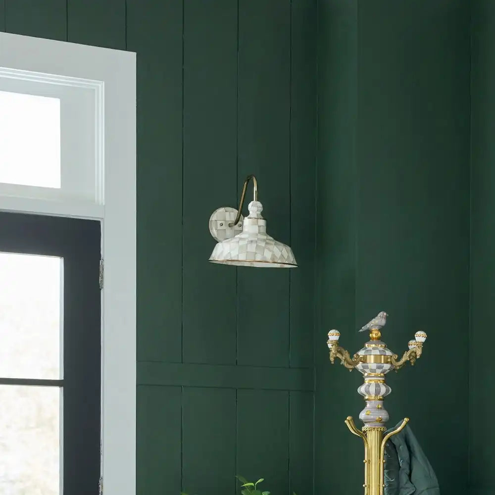 Mocha Check 12" Barn Sconce Secondary image
