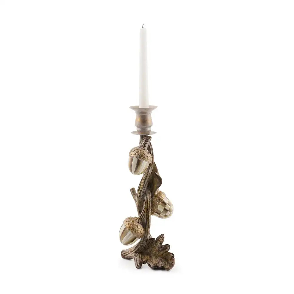 Mocha Check Acorn Candle Holder Main image