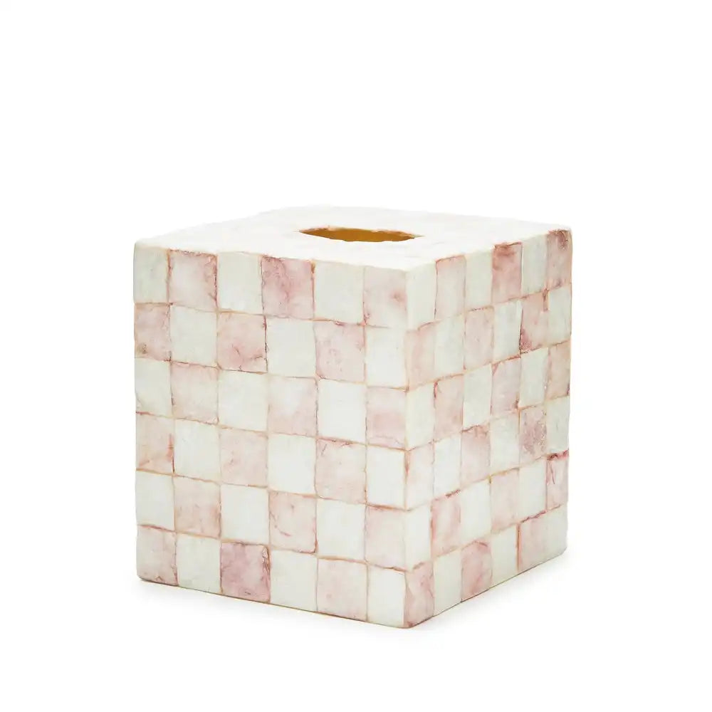 Rosy Check Capiz Vanity Tray