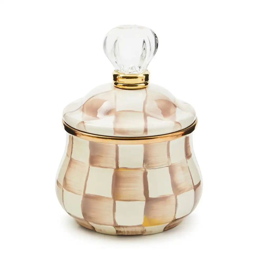 Mocha Check Lidded Sugar Bowl Main image