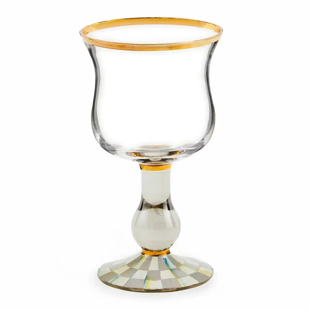 Sterling Check Highball Glass, Set of 2
