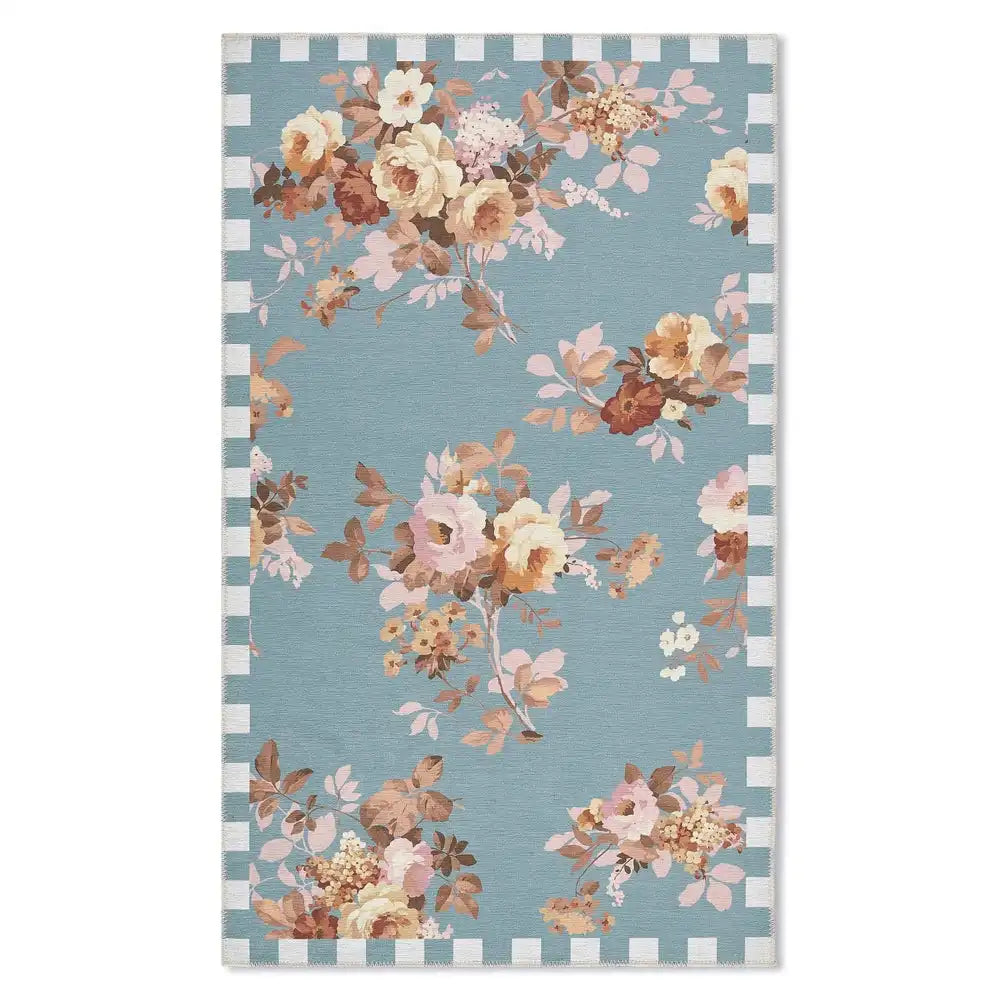 Slate Wild Rose 2' x 3' Washable Rug