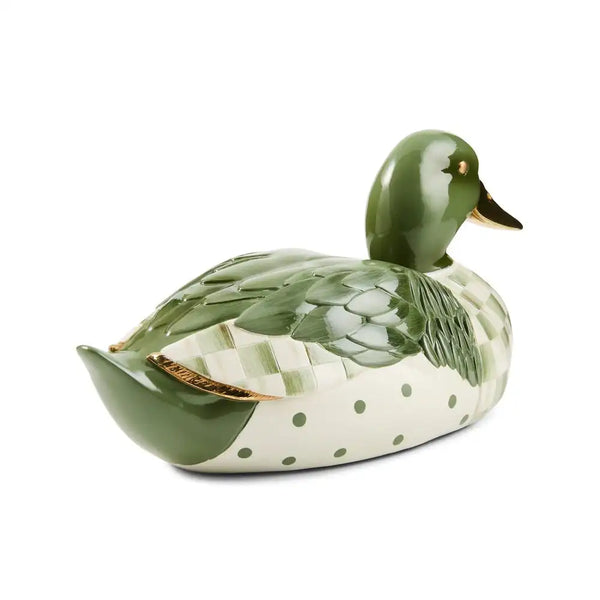Mocha Check Mallard Duck Figurine