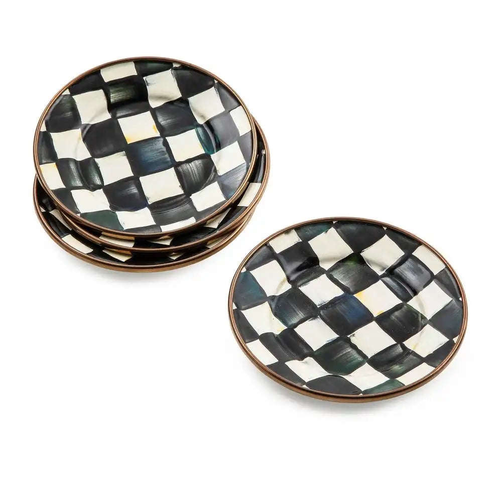 Rosy Check Appetizer Plates, Set of 4