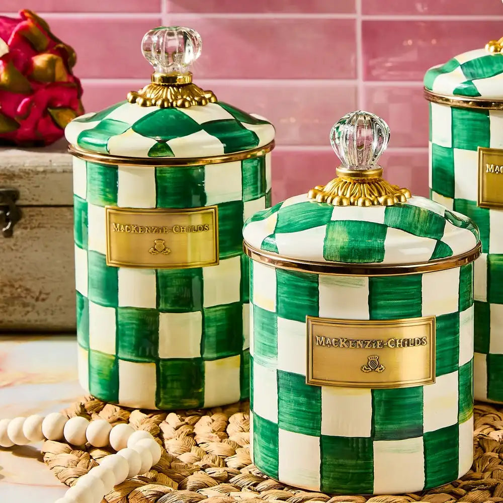 Emerald Check Small Canister