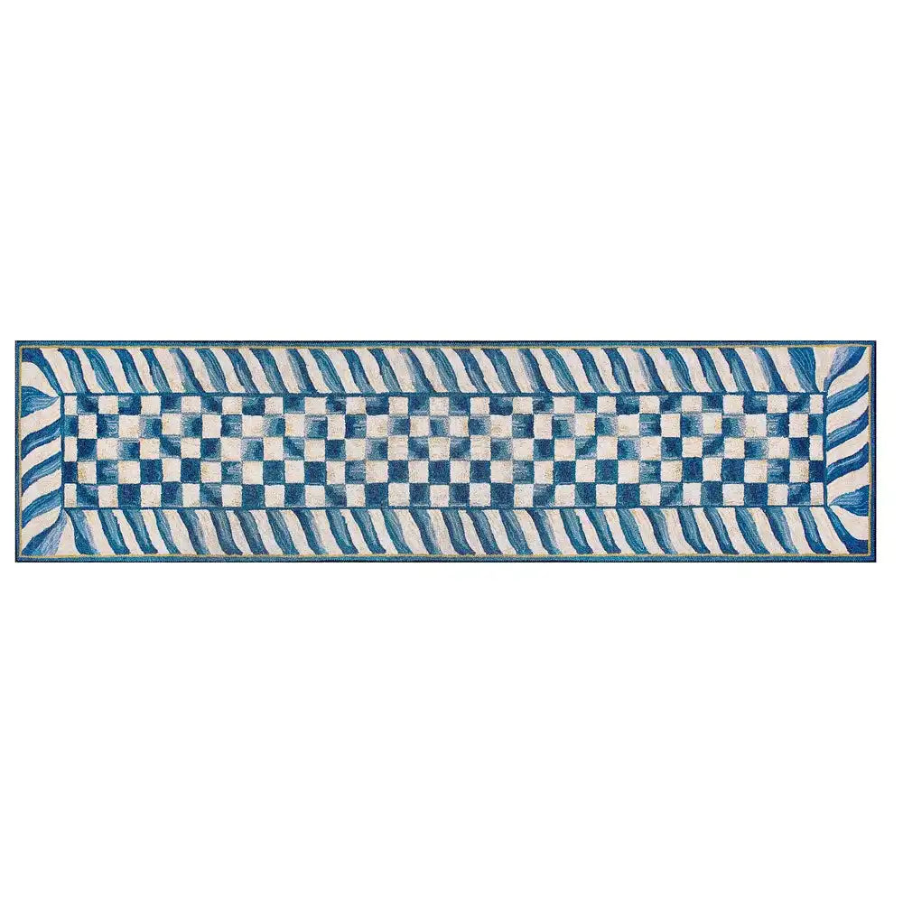 Truly Royal Check 2'6" x 10' Washable Runner Main image