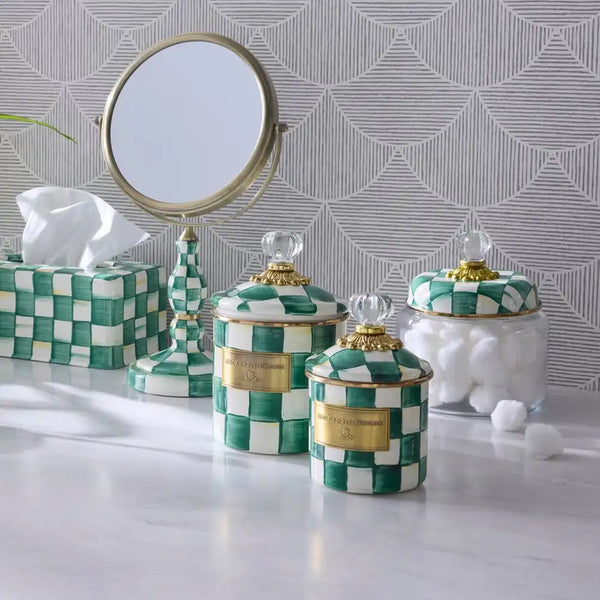 Emerald Check Small Canister