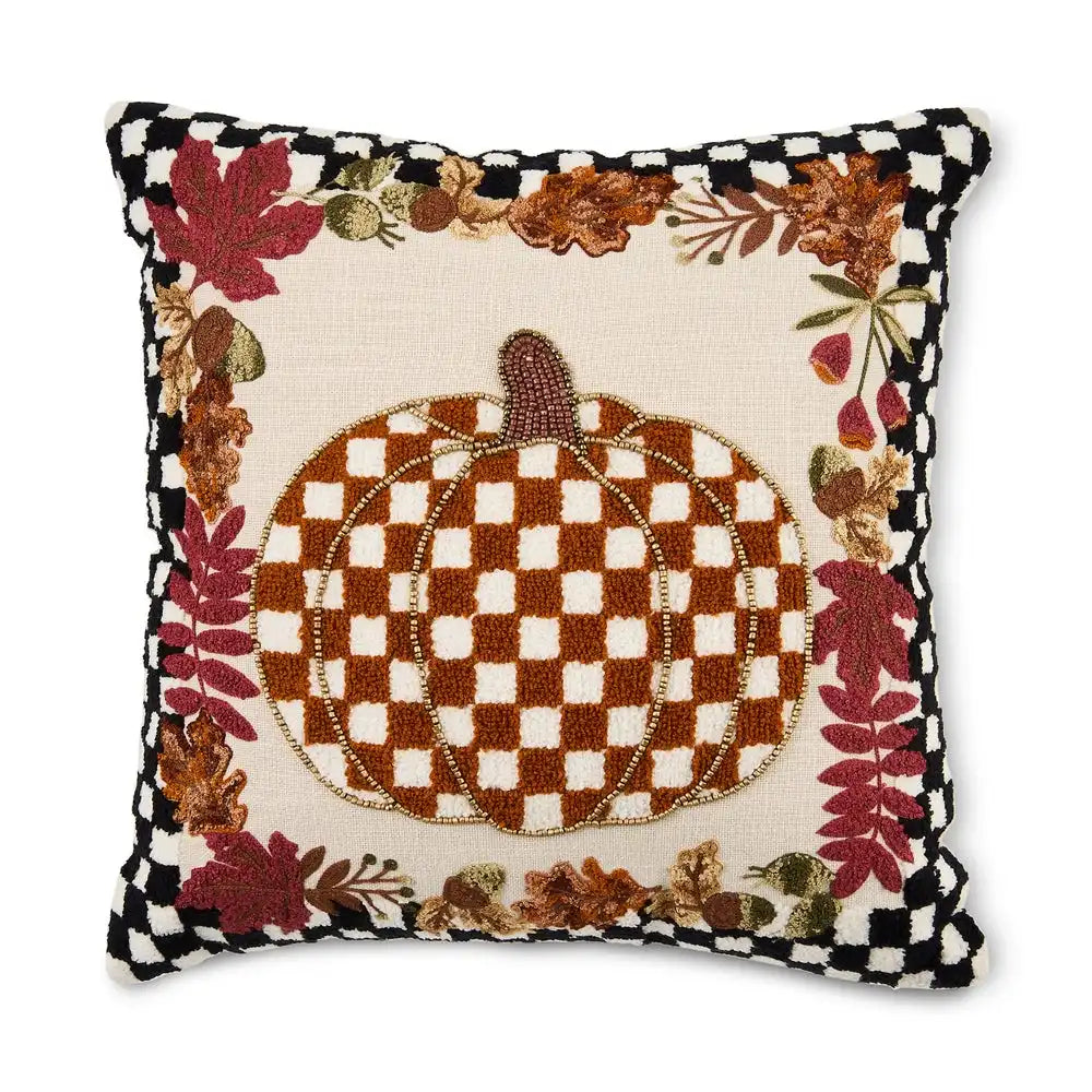 Check Pumpkin Throw Pillow Main image