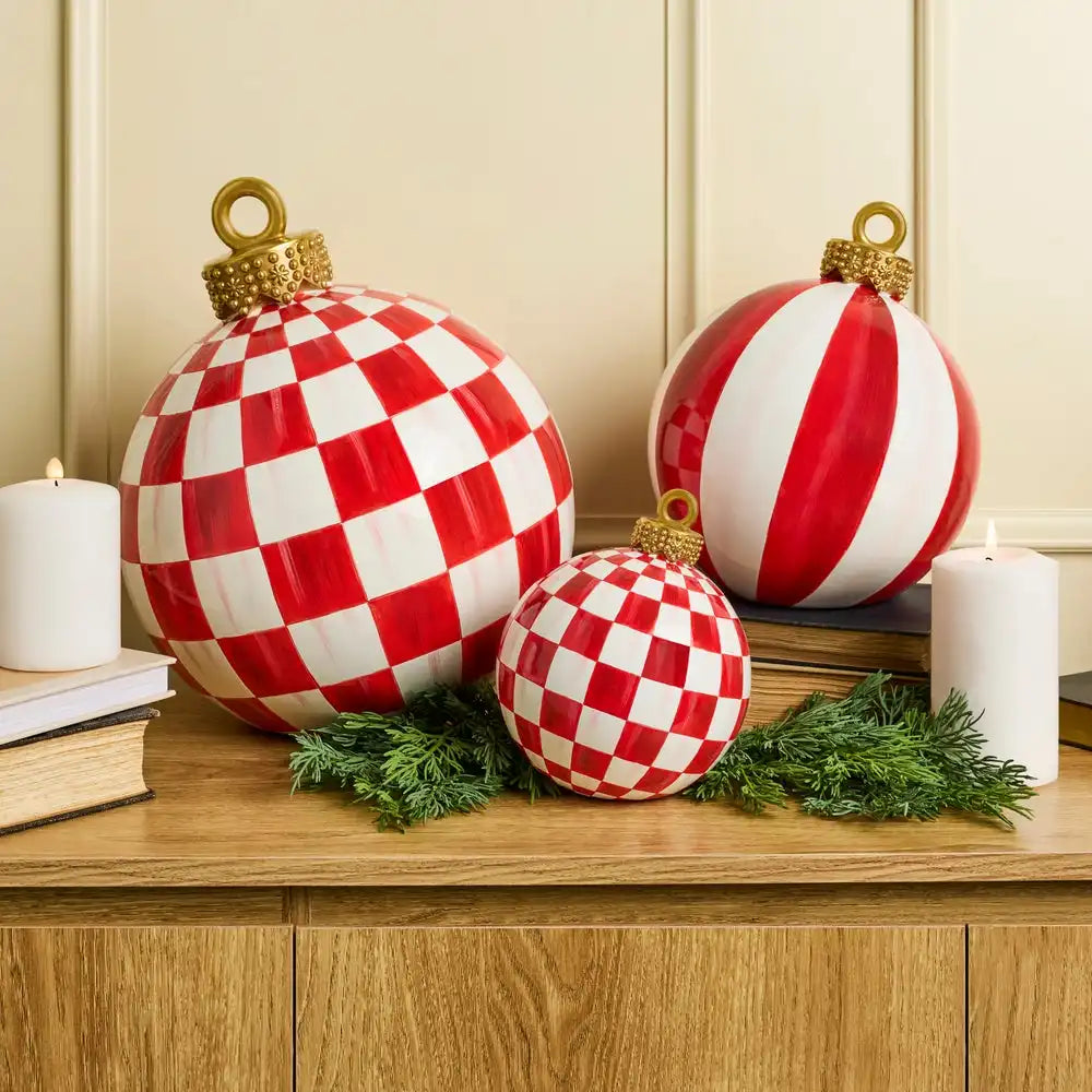 Red Stripe Medium Tabletop Ornament