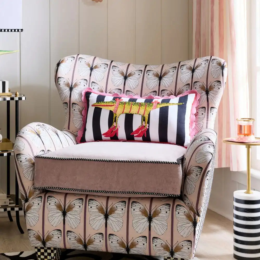 Patience Brewster Gloria Alligator Striped Lumbar Throw Pillow