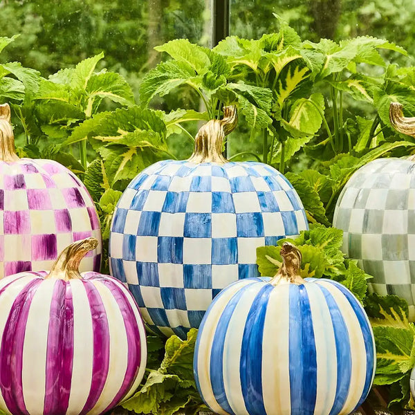 Mocha Check Mini Pumpkin