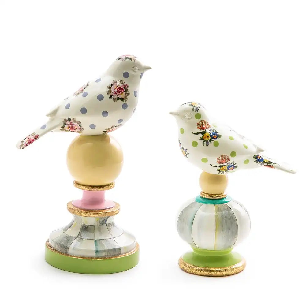 Courtly Check Bird Topiaries, Set of 2