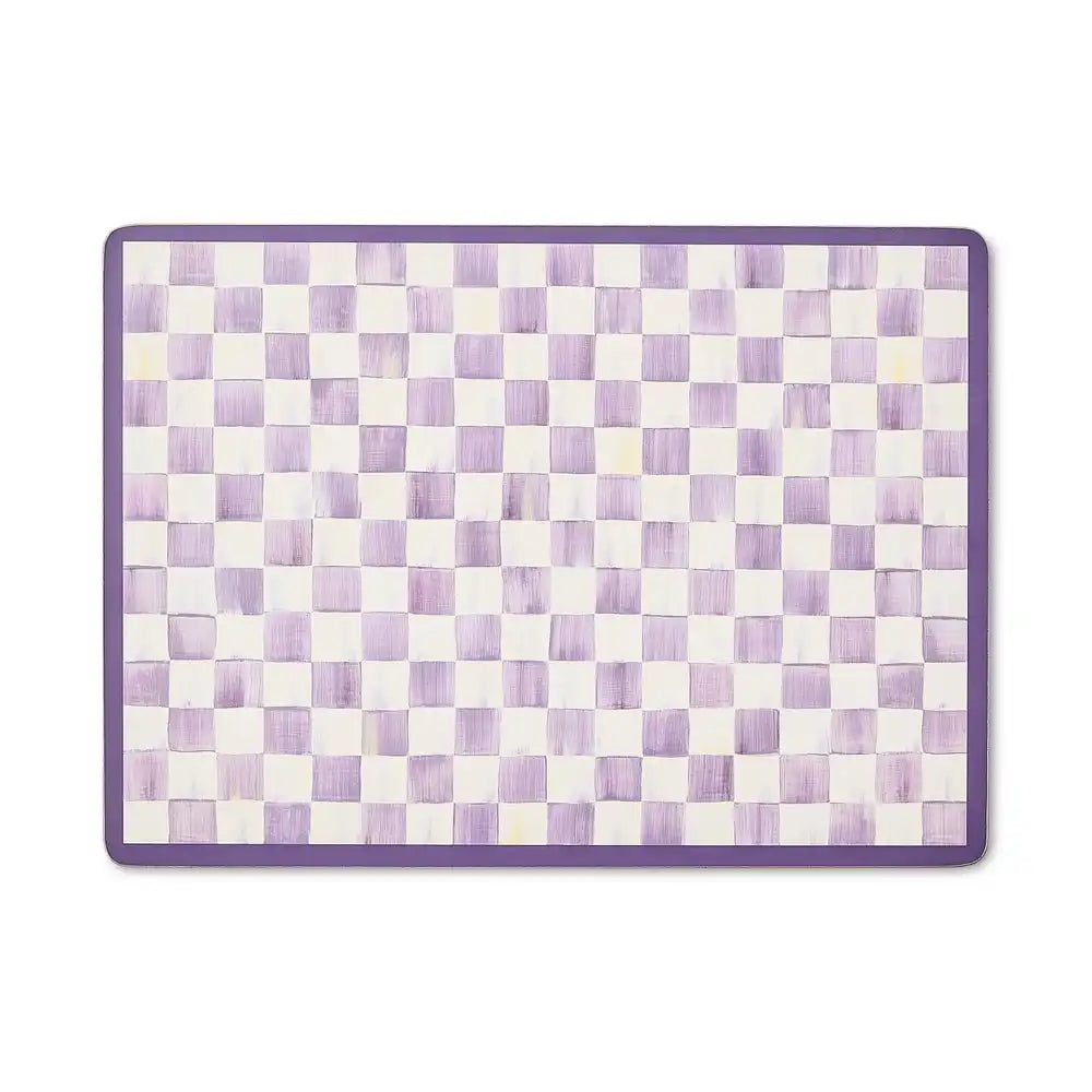 Mocha Check Cork Back Placemats, Set of 4