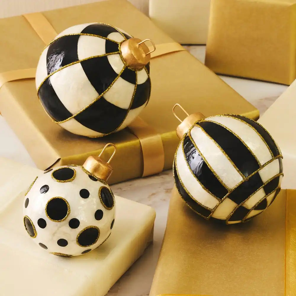 Courtly Capiz Tabletop Ornament Balls, Set of 3 Secondary image