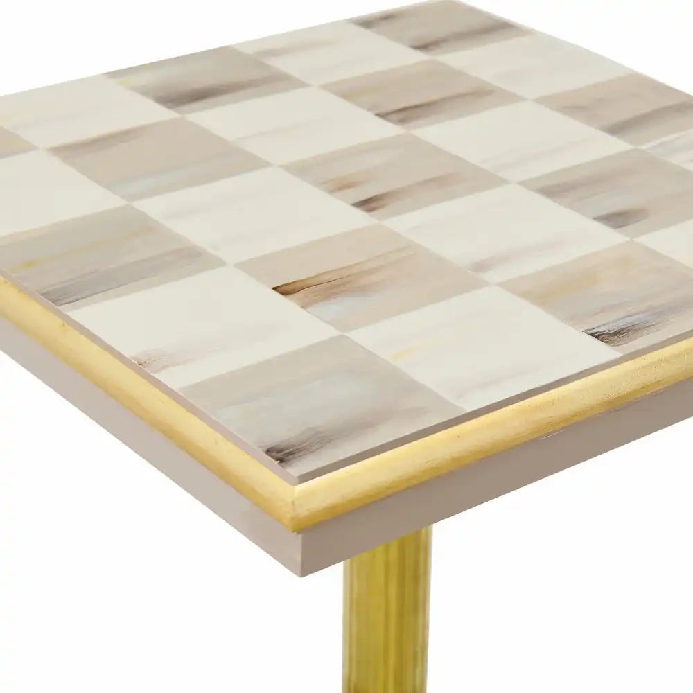 Courtly Brass & Ceramic Accent Table