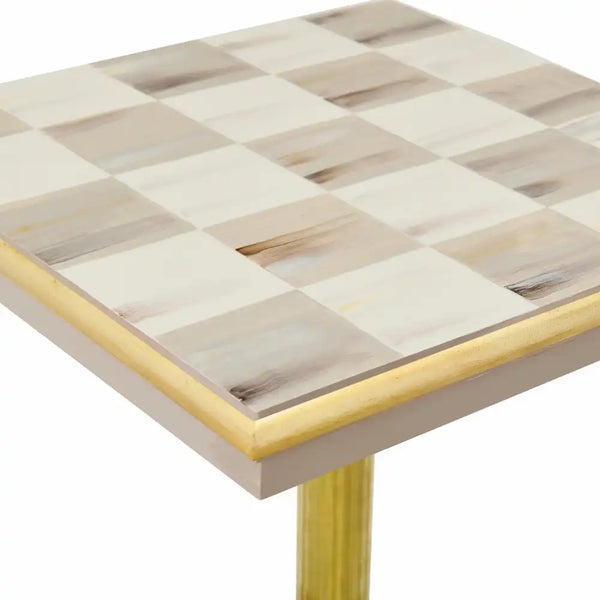 Courtly Brass & Ceramic Accent Table