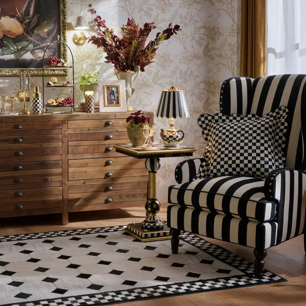 Courtly Brass & Ceramic Accent Table