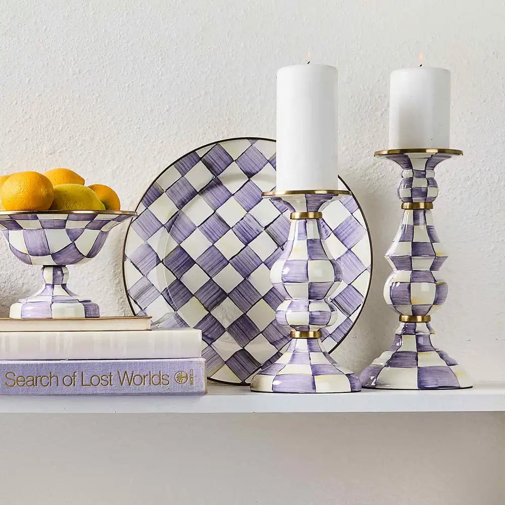Violet Check Dinner Plate