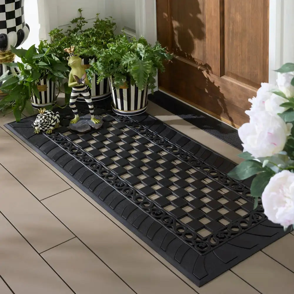 Classic Check Rubber Double Door Entrance Mat Secondary image
