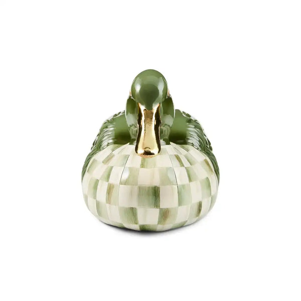 Mocha Check Mallard Duck Figurine