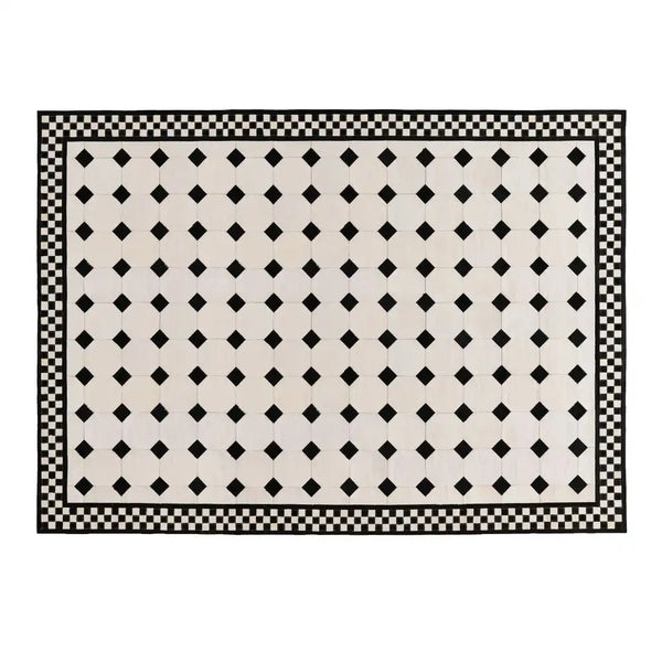 White Tile Hair on Hide 6' Round Rug