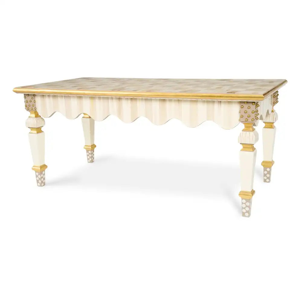 Mocha Check & Stripe Coffee Table