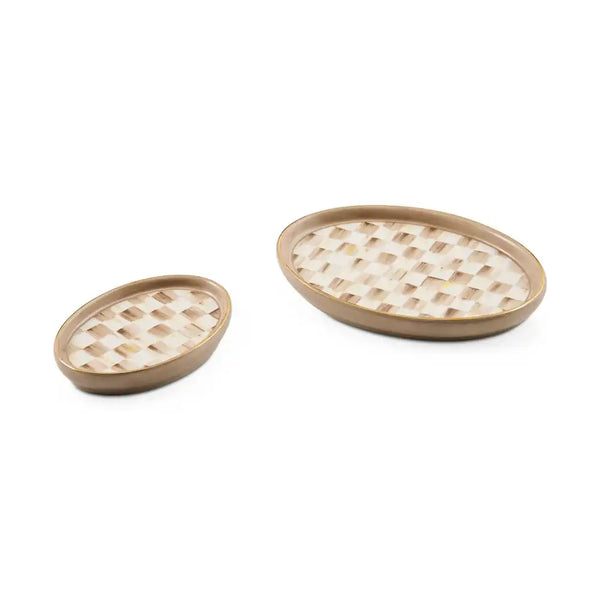Courtly Check Oval Trinket Dishes, Set of 2